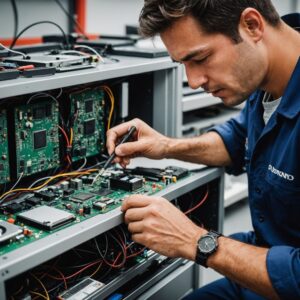 focused technician at work
